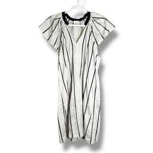 Alysi Crème Cotton/Silk Mini Dress Size 4 Quiet Luxury Contemporary Boho